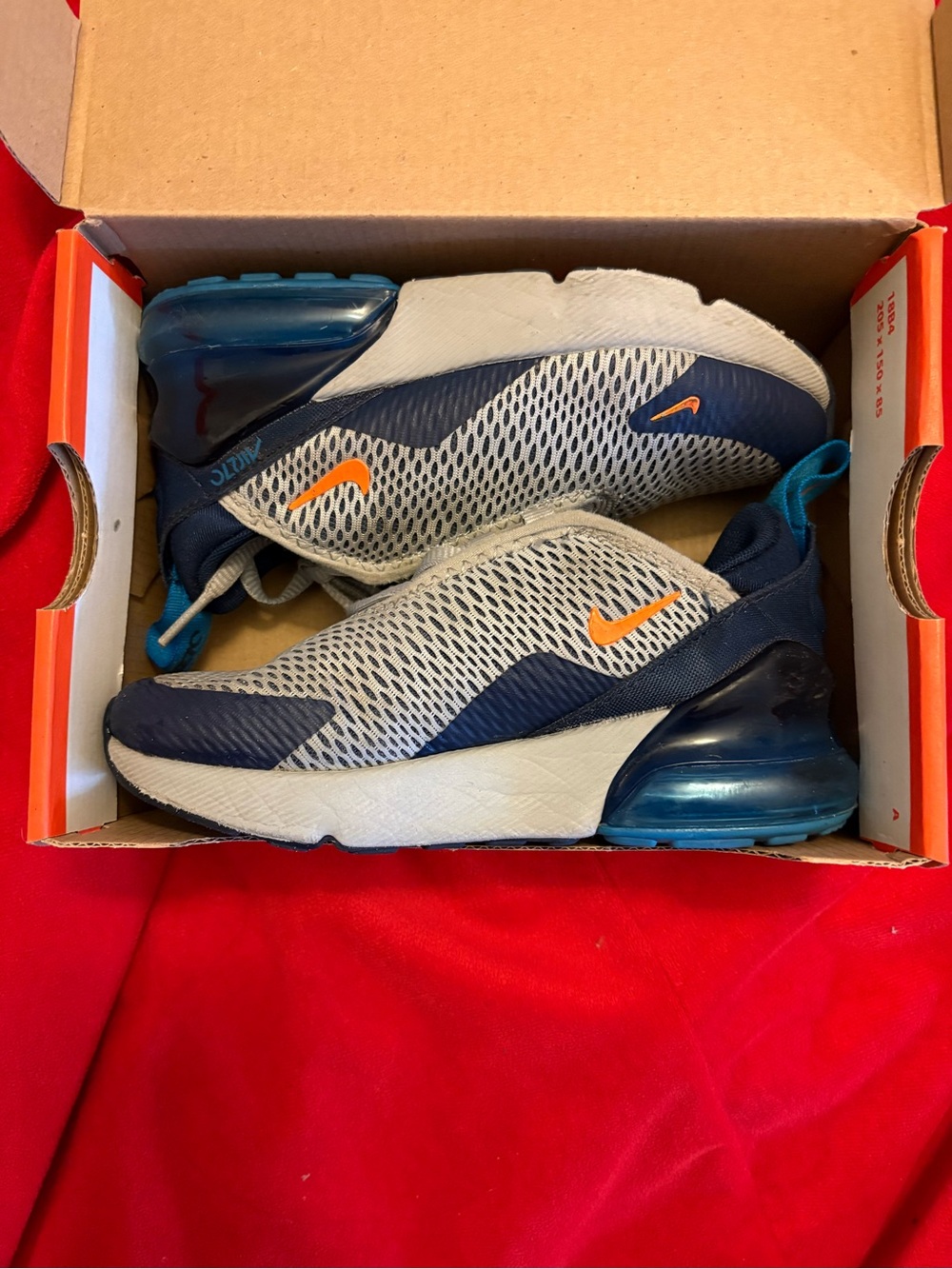 Nike Kids Sneakers in Navy, Gray & Orange Accents